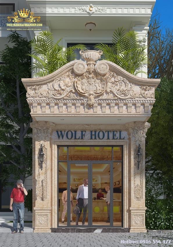 Hình ảnh: Cận cảnh tầng 1 thiết kế khách sạn mini kiểu Pháp tại Hà Nội